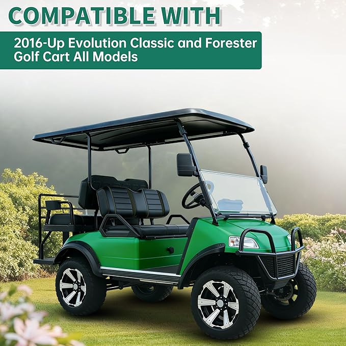 ECOTRIC Golf Cart Clear Windshield Compatible with Evolution Classic and Forester All Models 2016-up Flip Folding Down Windshield Foldable Windscreen PC