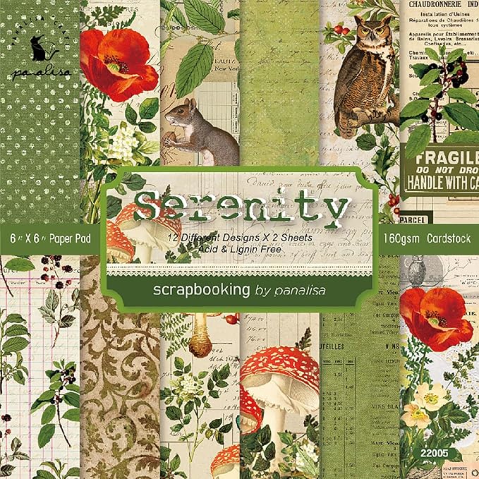 YASMEN Scrapbook Paper Pad 6x6, Vintage Patterned Cardstock, Single-Sided by YASMEN