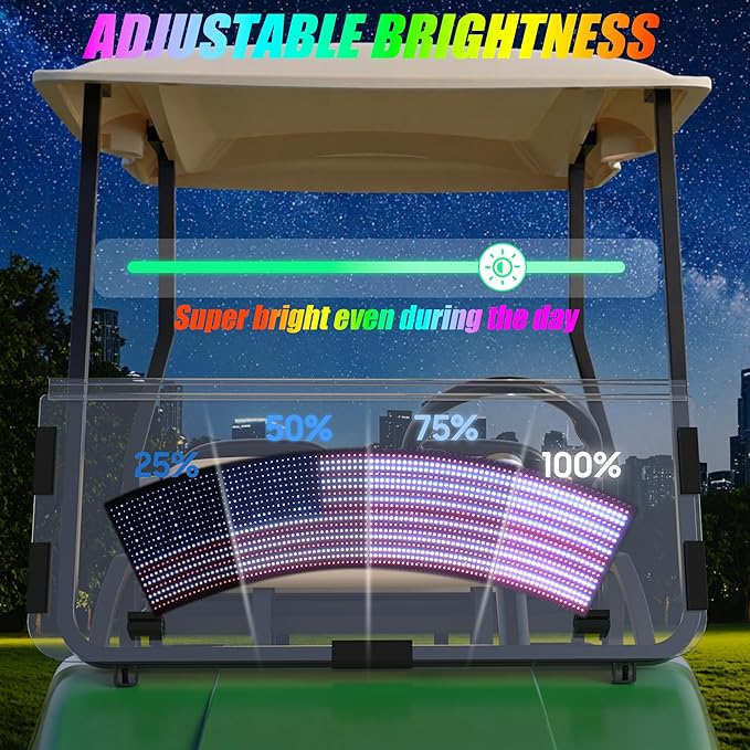 10L0L Golf Cart Devil Eyes Light Sign, Programmable Flexible Screen for Windshield, DIY Dynamic Programmable with App Control,Window Screens for Festivals, Daily