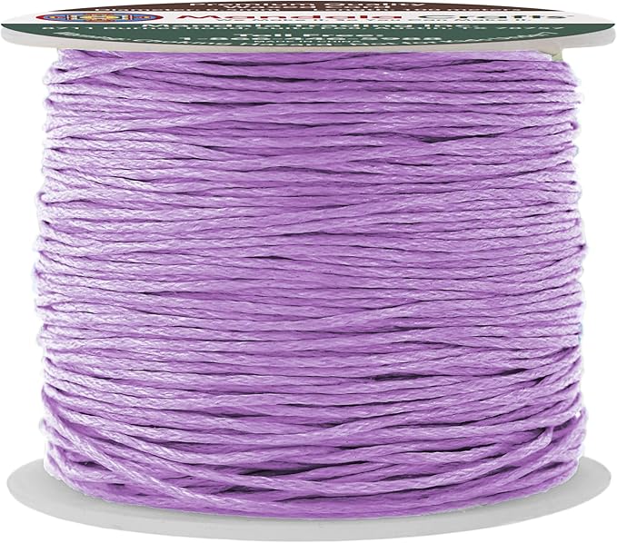 Mandala Crafts 0.5mm 109 Yards Lilac Cotton Waxed Cord by MandalaCrafts