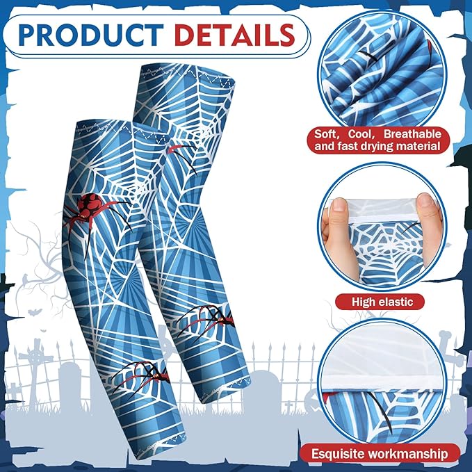 Newcotte 12 Pairs Arm Sleeves for Kids Compression Football Baseball Arm Sleeve Youth UV Protection Breathable Cooling Sleeve