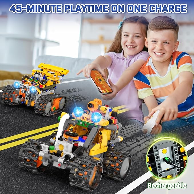 Robot Building Kit for Kids and Adults, 4-in-1 Rechargeable RC Robotics Kit - Image 4