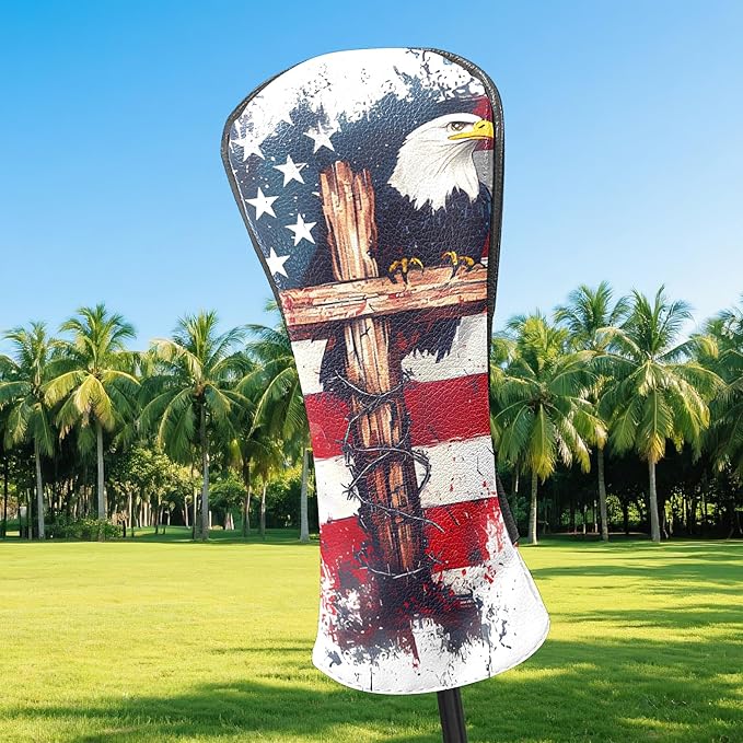 Golf Headcovers Fits Driver Hybrid Fairway 3/5 Wood, Waterproof PU Leather Golf Club Protector, Ideal Sports Accessories & Golfer Gift Colorful Geometry