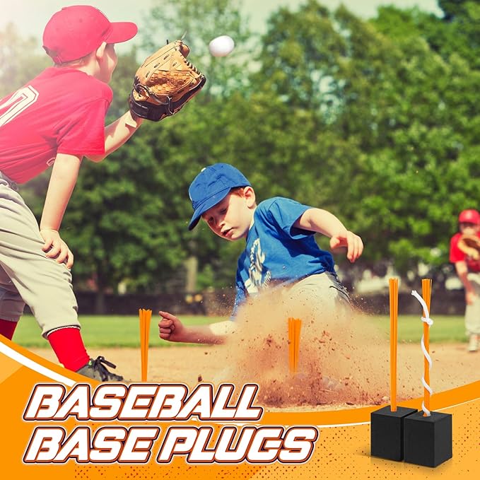 Shappy 12 Pieces Baseball Base Plugs with Tassel Heavy Duty Anchor Plugs for Baseball Field and Softball Accessories