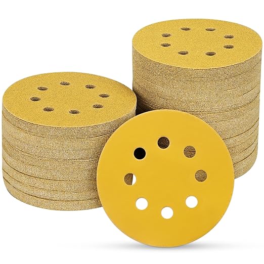 100PCS 5 Inch 8 Hole Sanding Discs 800 Grit by POTUINOM