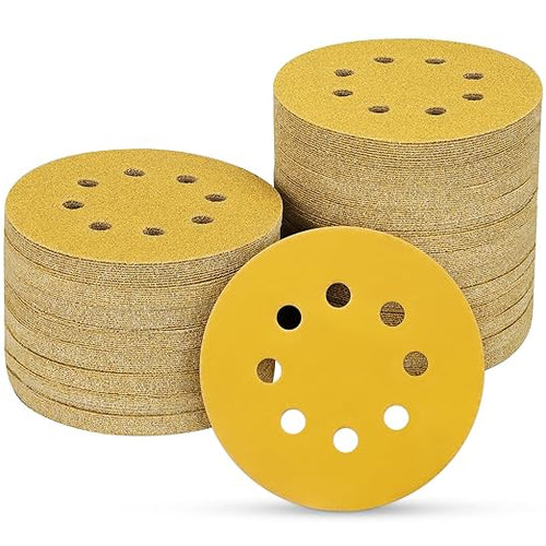 100PCS 5 Inch 8 Hole Sanding Discs 800 Grit by POTUINOM