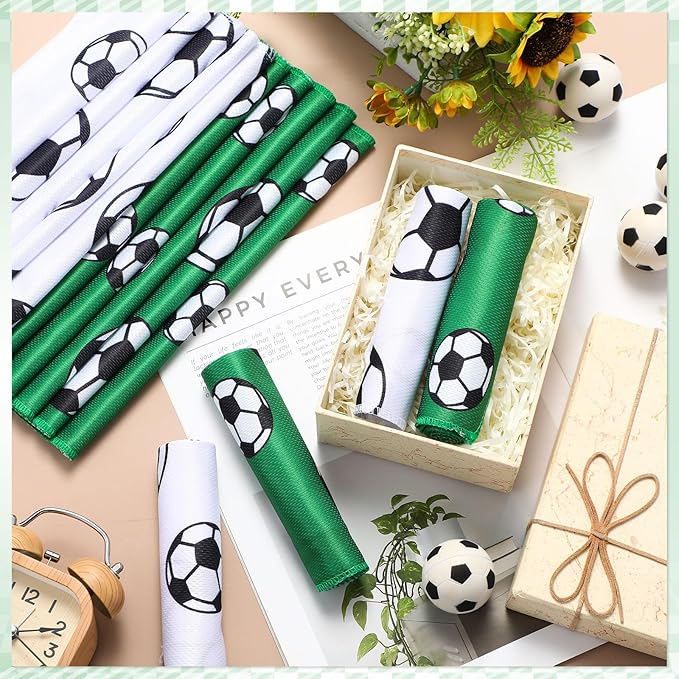 FuWeave 24 Pcs Sports Cooling Towels Baseball Basketball Softball Breathable Soccer Football Volleyball Microfiber Ice Towel Fast Drying for Party Favors Team Gift (Soccer,30 x 9 Inch)