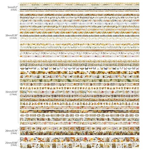Natural Washi Tape Set, 42 Rolls - Image 9