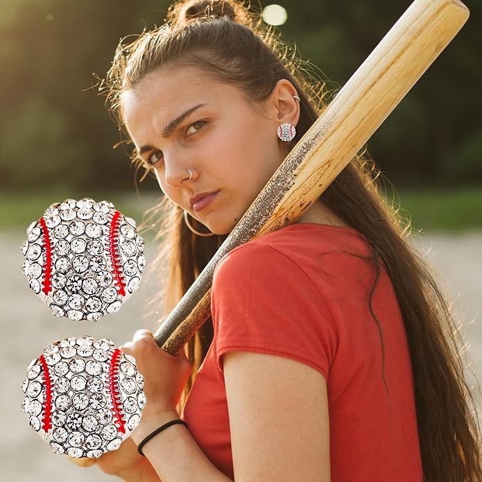 Baseball Earrings for Women Baseball Mom Accessories Essentials Game Day Fan Gifts Lightweight Sports Stud Earrings Jewelry Game Day Shirts Women