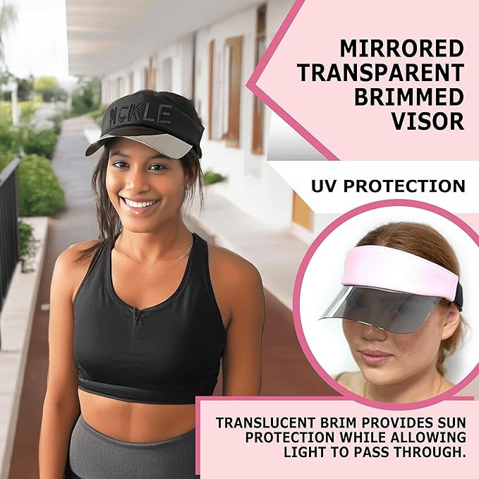 Funky Junque Women's UV 50 Adjustable Sun Visor - Golf Tennis Pickleball - Sports Themes Solid Colors Easter Pastels