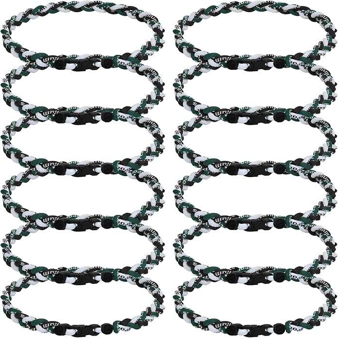 12Pack Baseball Necklaces for Boys, 18inches Braided Rope Tornado Titanium Sports Necklaces, Ideal for Baseball Team Gifts, Party Favors, Baseball Accessories Drip，Multi-Color