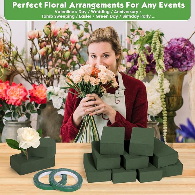 MAPVOLUT 10 Pcs Green Floral Foam Blocks - 12mm x 65.62ft - Image 5
