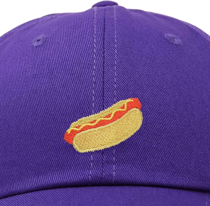 DALIX Hot Dog Hat Embroidered Mens Womens Baseball Cap