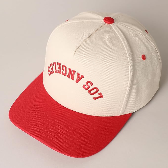 MIRMARU Two-Tone Vintage Canvas Trucker Hats for Men & Women, Adjustable Size Baseball Caps with Trendy Embroidered Design