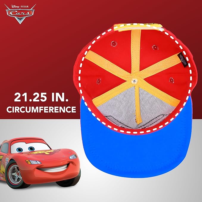 Disney Pixar Cars Baseball Cap, Cotton Adjustable Adult Hat, Red, One Size