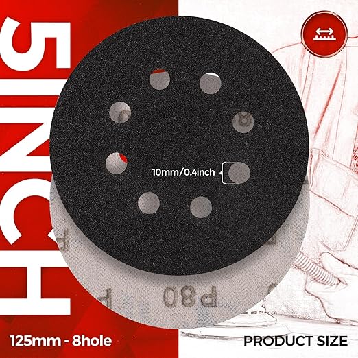 100PCS 5 inch Silicon Carbide Sanding Discs 2000 Grit, Wet Dry Orbital 5 Sander - Image 2