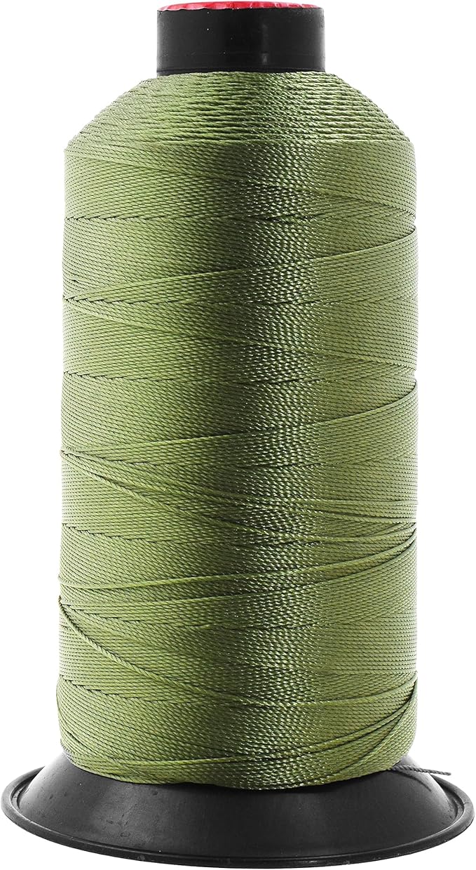Mandala Crafts Bonded Nylon Thread Olive Drab Heavy Duty Sewing Threads by MandalaCrafts