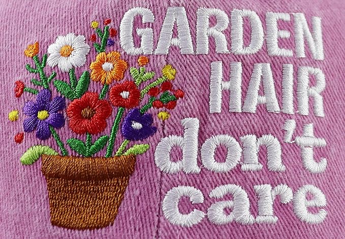 Garden Hair Don't Care Hat for Women, Adjustable Cotton Gardener Gifts Baseball Cap