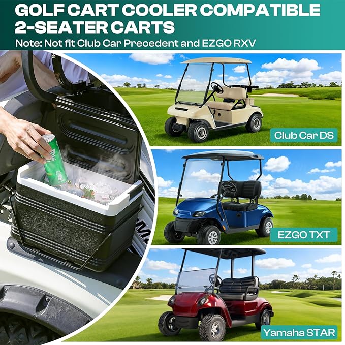 DRIVE UP Golf Cart Cooler, Golf Cart Cooler with Mounting Bracket Fits Club Car DS EZGO TXT and Yamaha Star Golf Carts