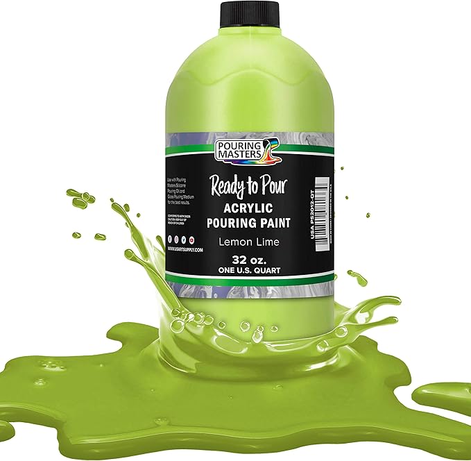 POURING MASTERS Lemon Lime Acrylic Ready to Pour Pouring Paint by Pouring+Masters