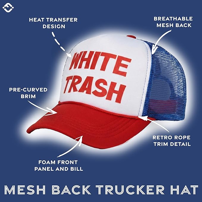 Funky Junque Premium Mesh Snapback Trucker Hat - Stylish Comfort for All - Patriotic, Humor & More