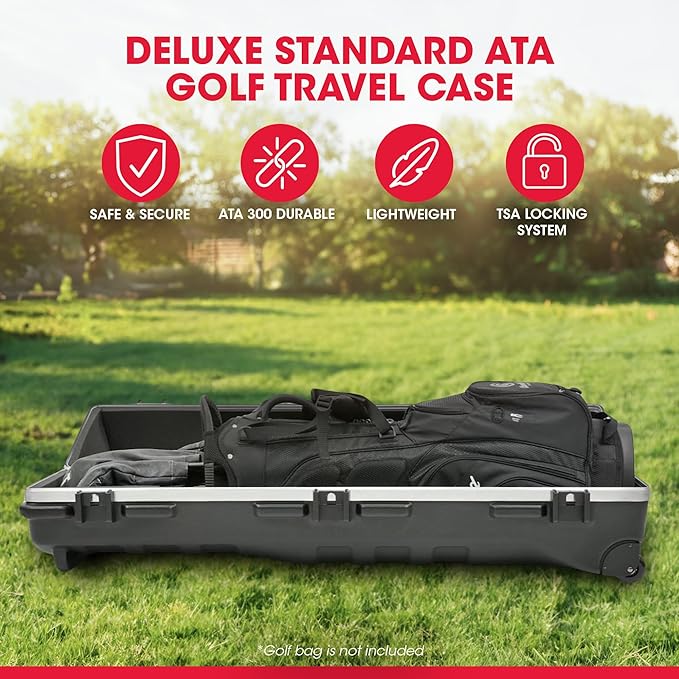 SKB Staff ATA Hard Shell Plastic Golf Travel Case for Cart Bags