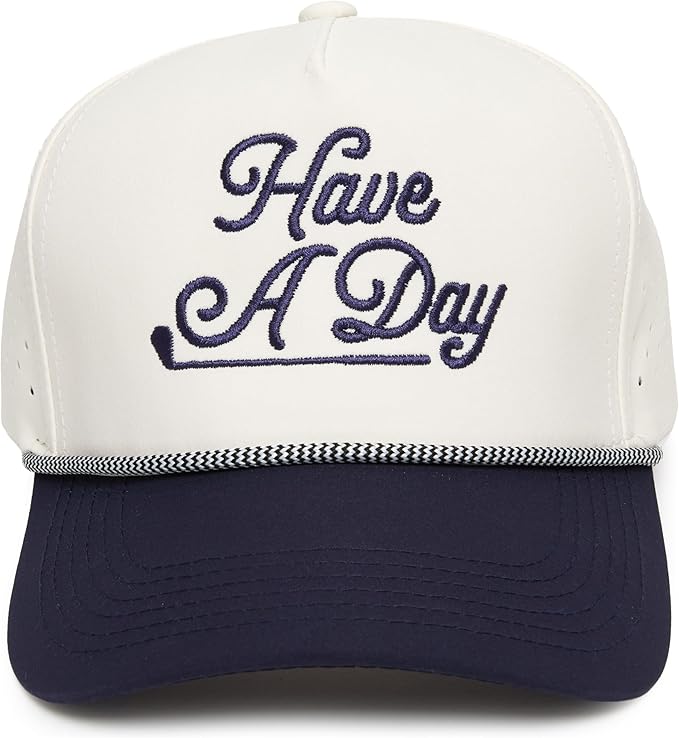 Funky Junque Performance Waterproof Golf Rope Hat – Cool Breathable Workout 5 Panel Snapback Cap for Men