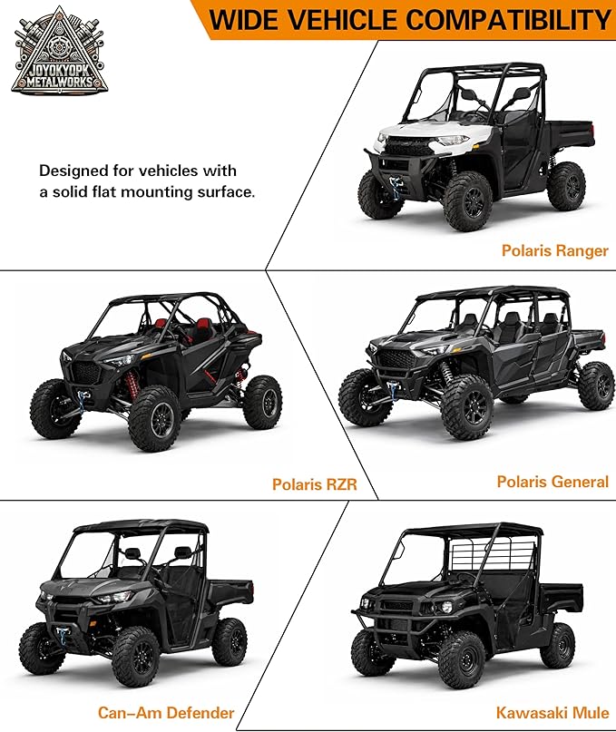 JOYOKYOPK UTV Gun & Tool Holder Floor Mount Rack – Adjustable Steel Gun Rack for Flat Floor UTVs, Fits Polaris Ranger RZR General Defender Mule & Golf Carts