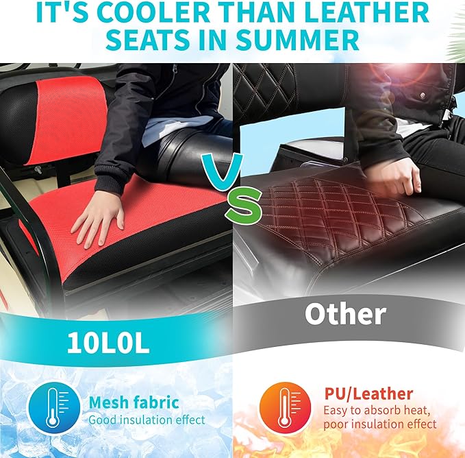10L0L Universal Golf Cart Rear Seat Cover Dress UP Older Golf Cart Durable Breathable Material Fit Like a Glove for Yamaha EZGO and Club Car, Easy to Install