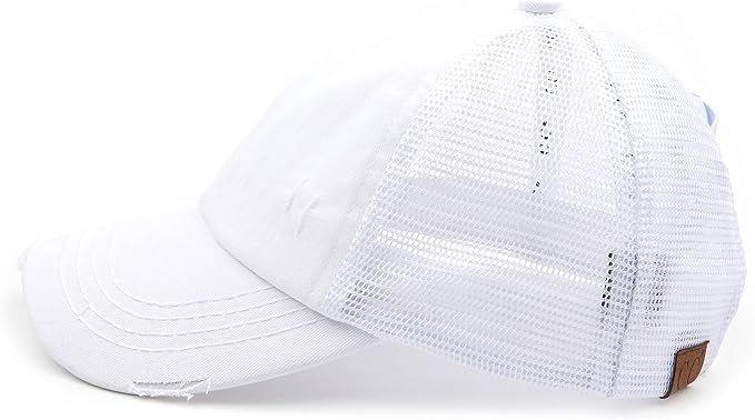 C.C Ponycap Messy High Bun Ponytail Adjustable Glitter Mesh Trucker Baseball Cap