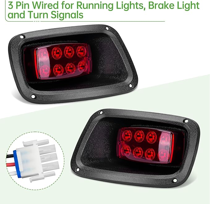 10L0L Golf Cart EZGO TXT Headlight Kit (12V) - Head Light and Tailight Kit with Mail Wire Harness for EZGO TXT 1995-2013 Gas and Electric Golf Cart, Street Legal