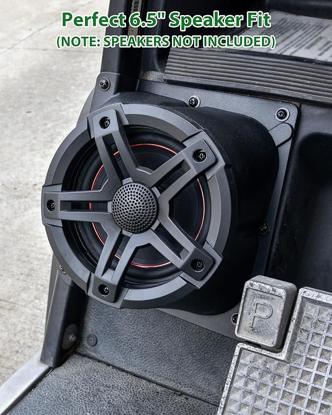 SAUTVS 6.5" Under Dash Kick Speaker Pod Brackets for Yamaha G14 G16 G19 G20 G22 Accessories, Front Kick Loudspeaker Mount for Yamaha G14-G22 Standard Golf Cart, Support 6.5" Speaker Devices, 2PCS
