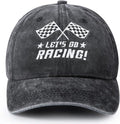 Racing Hats for Men Women, Racing Cap Gift for Race Car Fans, Adjustable Flag Embroidered Baseball Caps
