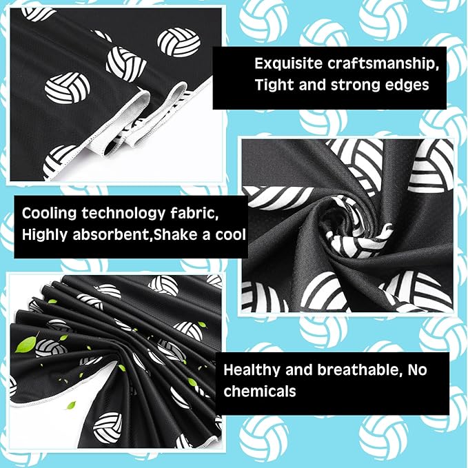 FuWeave 12 Pcs Cooling Towel 40 x 12 Inch Basketball Baseball Football Volleyball Soccer Softball Microfiber Fast Drying Towel for Gift Women Men