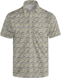 Golf Polo Shirts for Men Funny Print Short Sleeve Golf Shirts Performance Golf Polos