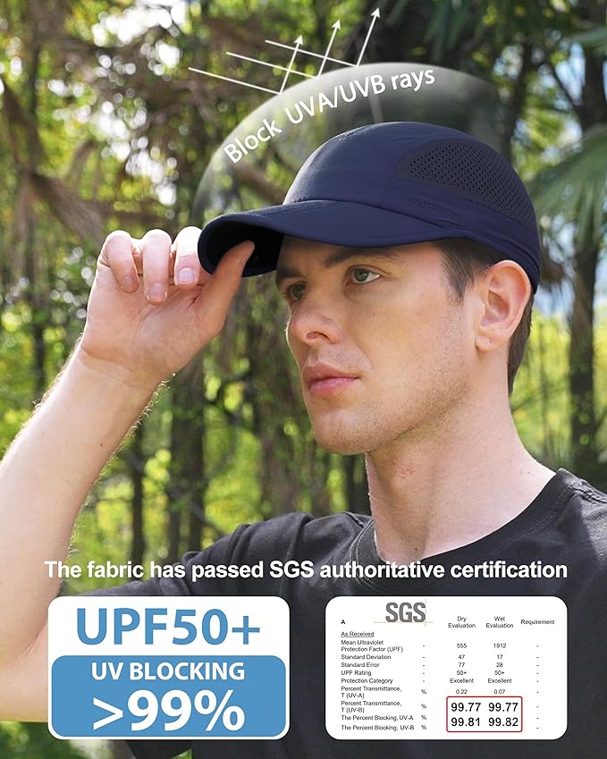 GADIEMKENSD Mens Folding Outdoor Hat Long Brim UPF 50+ Sun Protection
