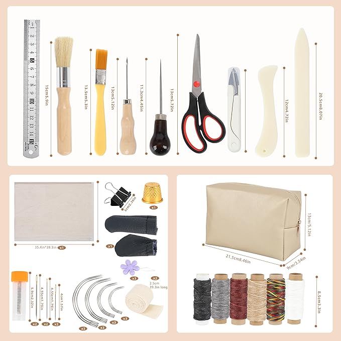 50 Pcs Book Binding Kits, with Bone Folder, Needles - Image 2