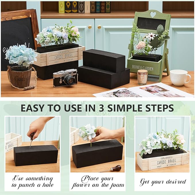 Lallisa 8 Pcs Reusable Floral Foam Blocks Water Weather Resistant Dry Floral - Image 3