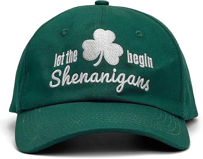St Patricks Day hat Green Baseball Cap Shamrock Embroidered for man Women Funny
