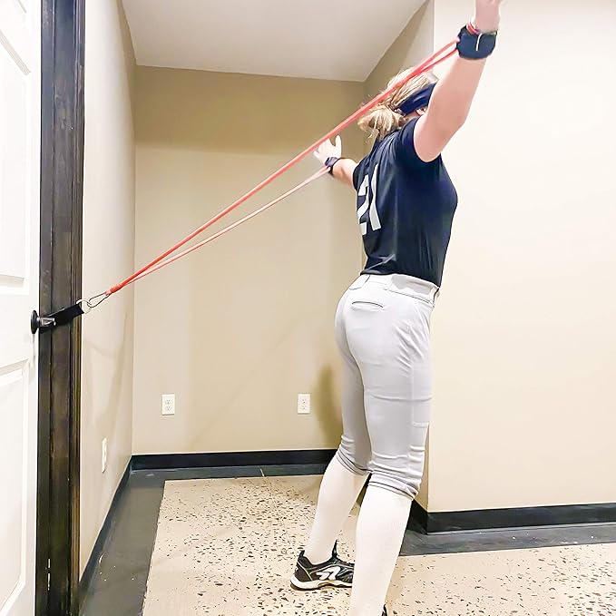 Arm Pro Bands Baseball Softball Resistance Training Bands - Arm Strength, Pitching and Conditioning Equipment, Available in 3 Levels (Youth, Advanced, Elite), Anchor Strap, Door Mount