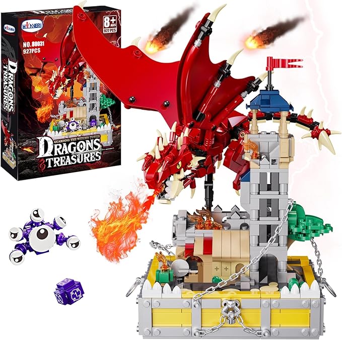 WINNER SPACE Medieval Dragons Castle Building Sets, Guarding Dice Tower Kits by WINNERSPACE