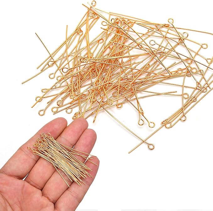 260pcs 18K Gold Filled Eye Pins Non Tarnish Craft Earring Bracelet Jewelry - Image 3