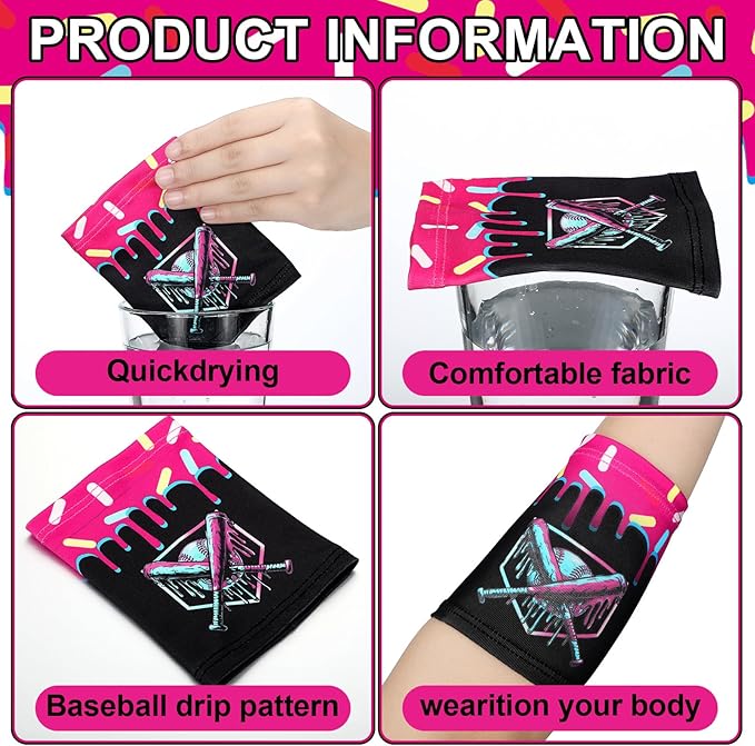 Baseball Ice Cream Drip / 67 Meme Themed Wristbands Sports Cooling Non Slip Wristbands Gift for Sport Baseball Team Ball Lovers Players Sport Gym Party Favors