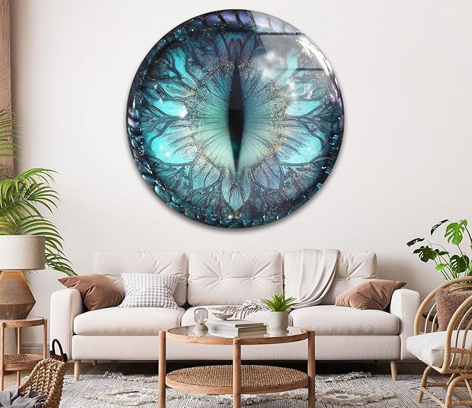 My Photostation.com 15.8'' Diameter Mystical Dragon Eye Round Glass Wall Art - Image 2