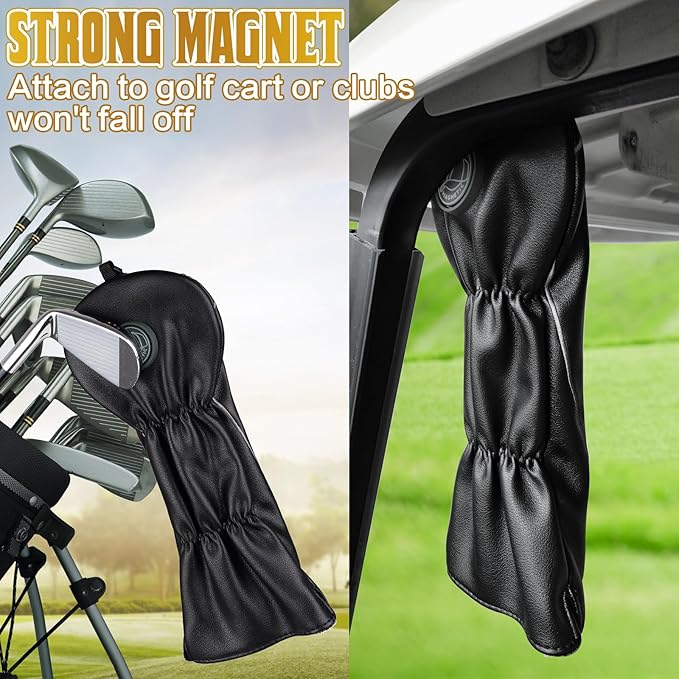 The Golf Father Funny Golf Club Covers, Driver Fairway Wood Hybrid Headcover, Mallet Putter Covers Blade Headcovers Putter Cover Magnetic, Black and White Color Iron Covers for Most Brands