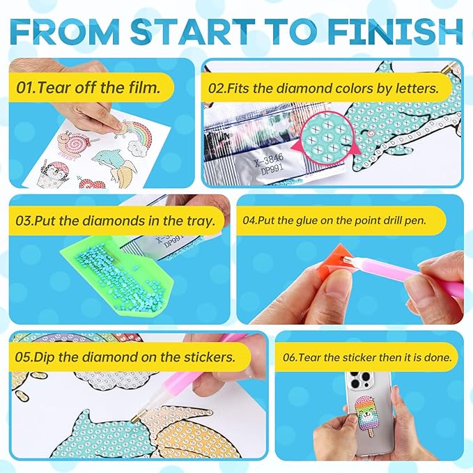 Cymbana 5D Painting Diamond Stickers Kits 25 Pcs Diamonds Dots Arts and Crafts - Image 6