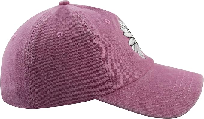 Pickleball Hat for Women, Adjustable Cotton Embroidered Daisy Pickle Ball Baseball Cap