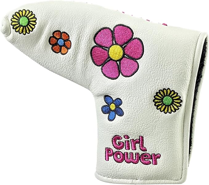 Foretra Driver Headcover Golf Club Covers Blade Mallet Putter Cover Alignment Stick Holder Hybrid Fairway Wood Head Cover Girl Power Novelty Golf Accessories for Most Brands