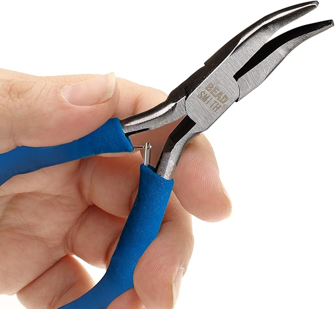 The Beadsmith Color-ID Bent Chain Nose Plier – 5 inches – Blue Comfort Grip - Image 4
