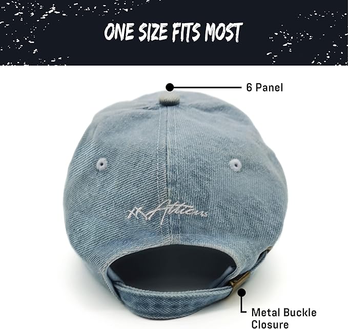 Atticus Poetry Hat, Embroidered Brushed Cotton Women’s Baseball Hat Unisex Fit, Adjustable One Size